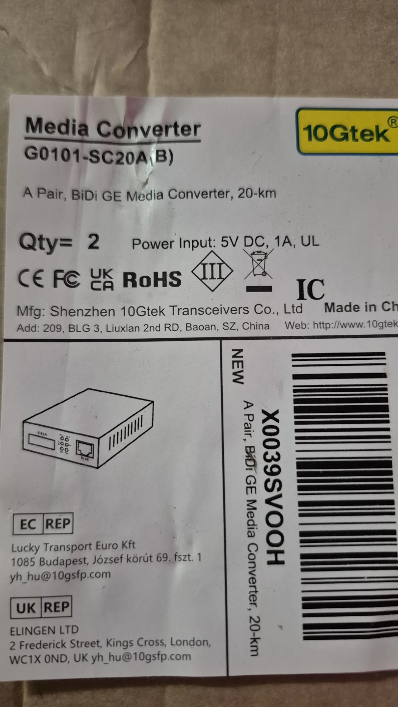 10Gtek BiDi GE Media Converter Pair - photo 3
