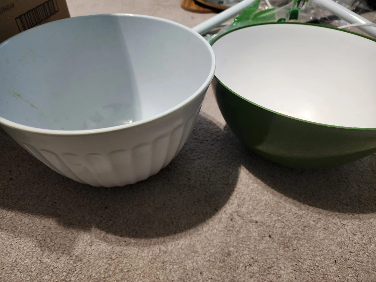 Mixing Bowls - White and Green
