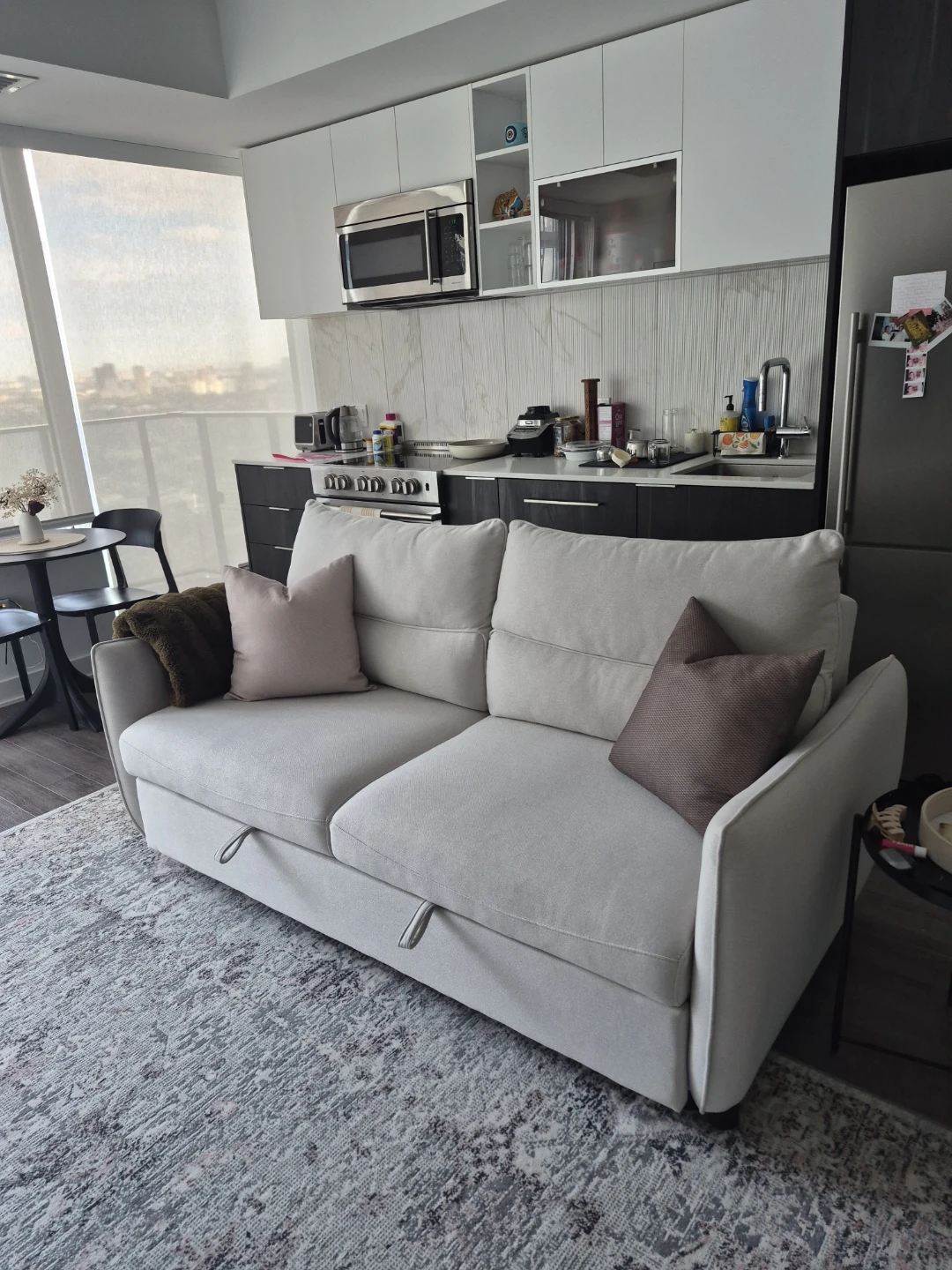 Light Grey Convertible Sofa Bed - photo 3