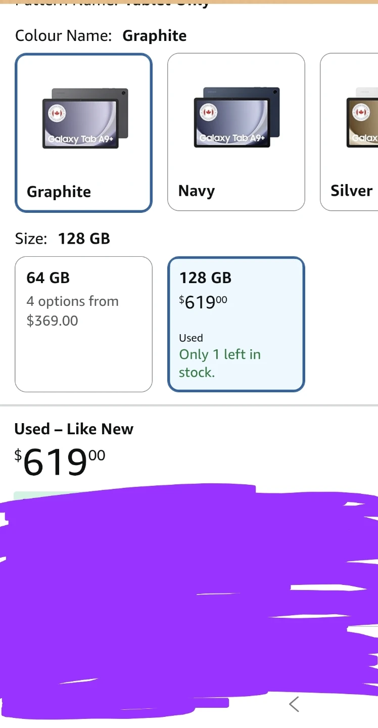 New Samsung Galaxy Tab A9+ 128 GB Graphite - photo 4