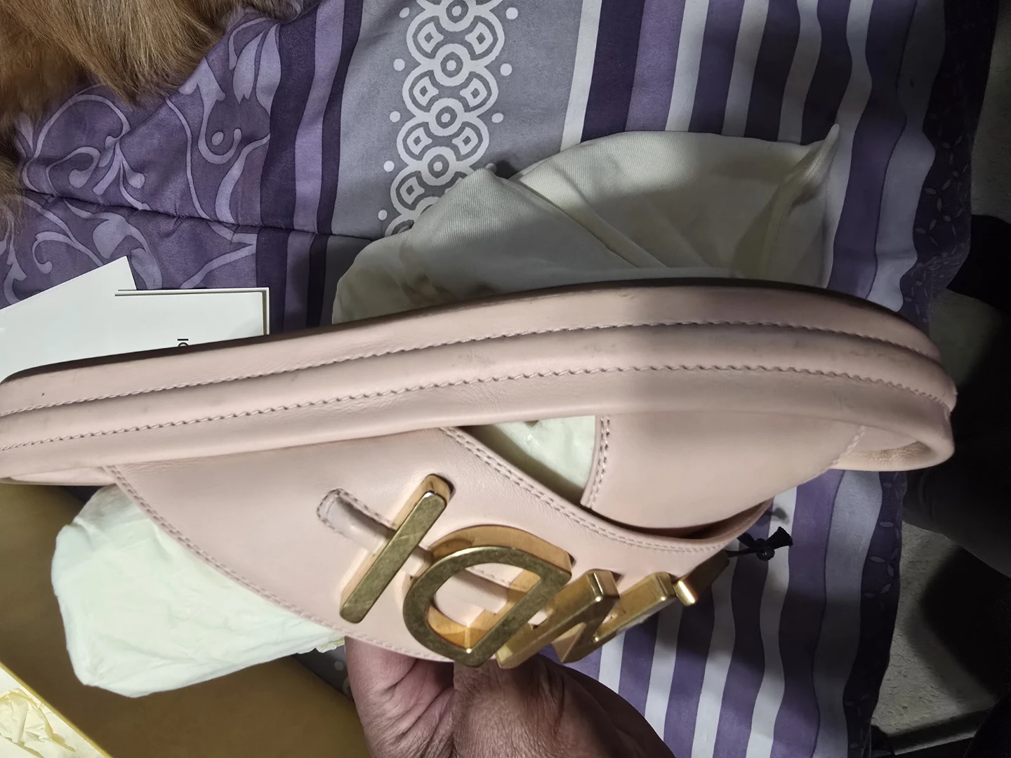 Fendi Pink Leather Slides - photo 3