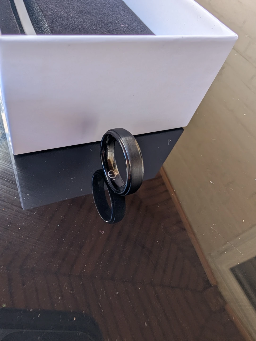 Black Tungsten wedding band size 9 - photo 4