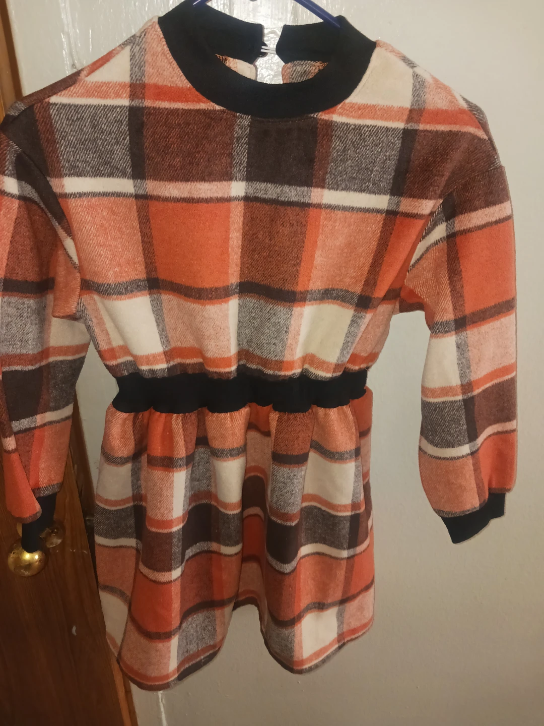 🏈 new  Orange Plaid Dress - photo 2