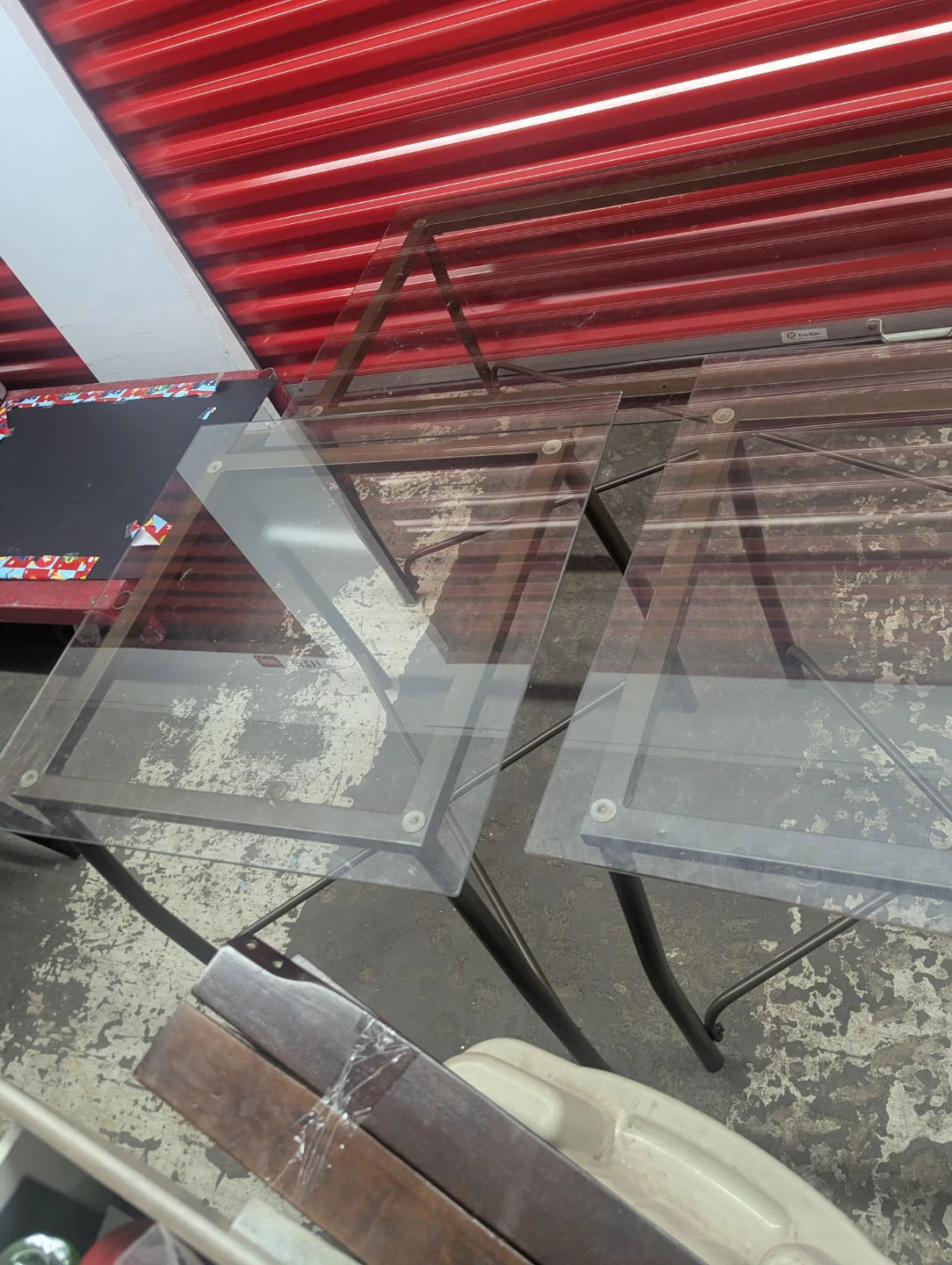 Two Metal and Glass Side Tables and coffee table - photo 2