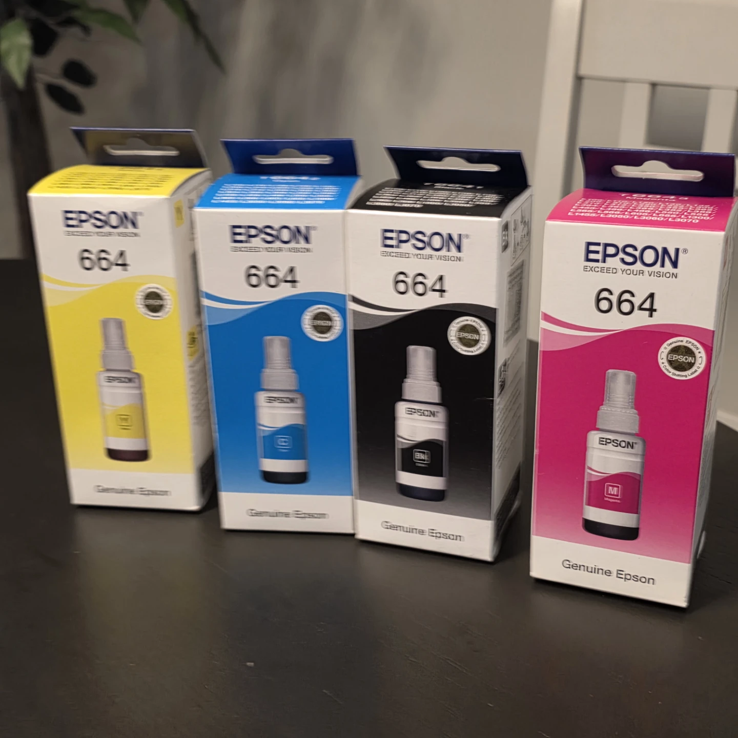 Epson 664 Ink Bottles - Cyan, Magenta, Yellow, Black