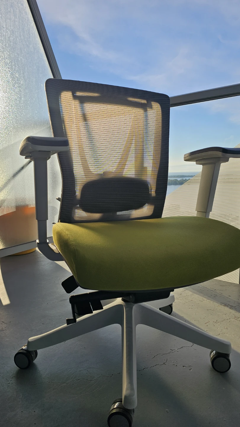 Mesh Office Chair with Lime Green Seat