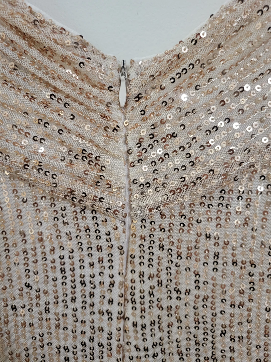 Jasambac Champagne Sequin Cocktail Dress (Size S) - photo 5