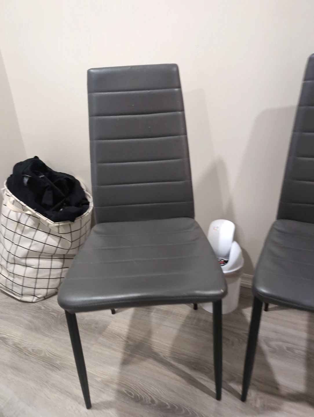 Set of 3 Dark Grey Dining Chairs - photo 2