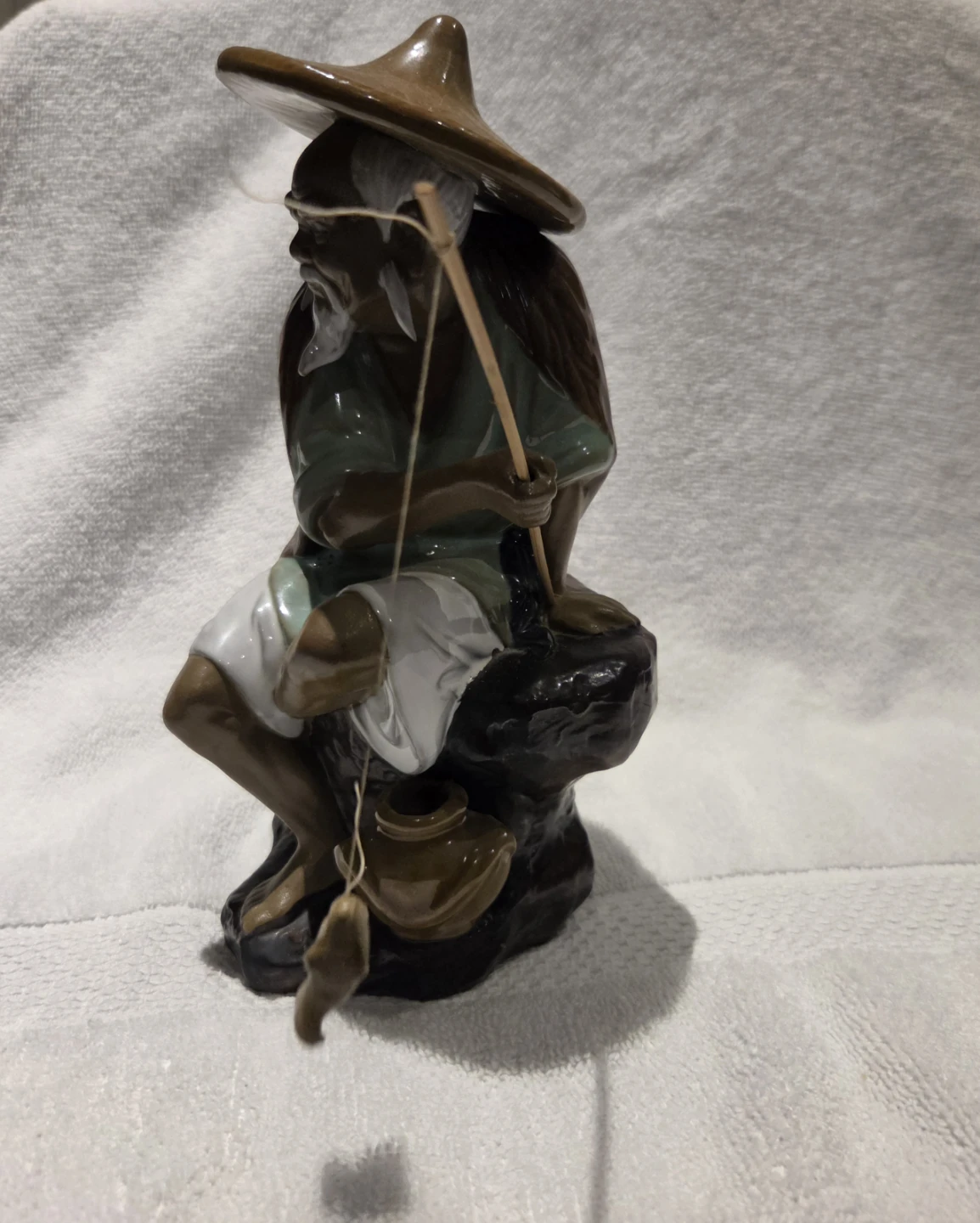 Vintage Chinese Ceramic Fisherman Figurine - photo 2