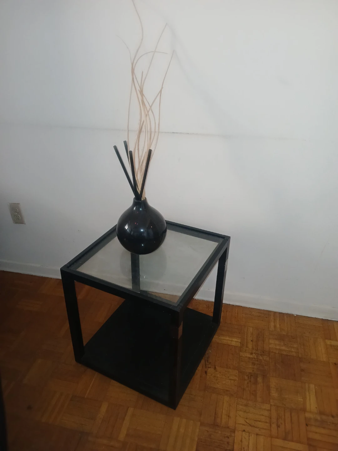 Black Glass Side Table-moving out sale!