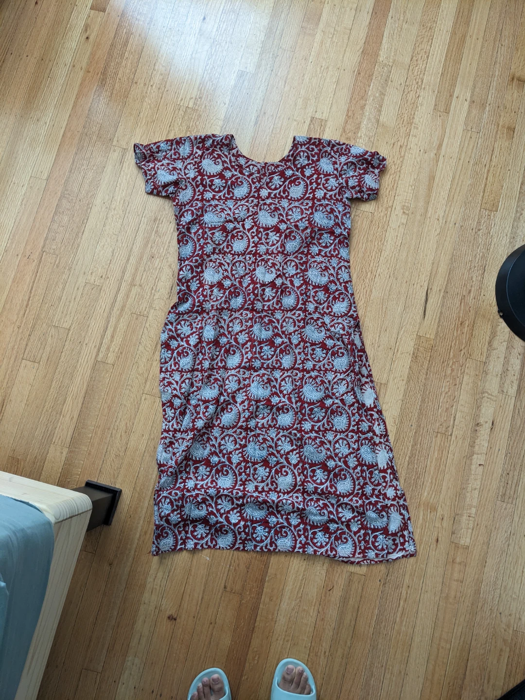 Red and White Block Print Kurta - photo 2