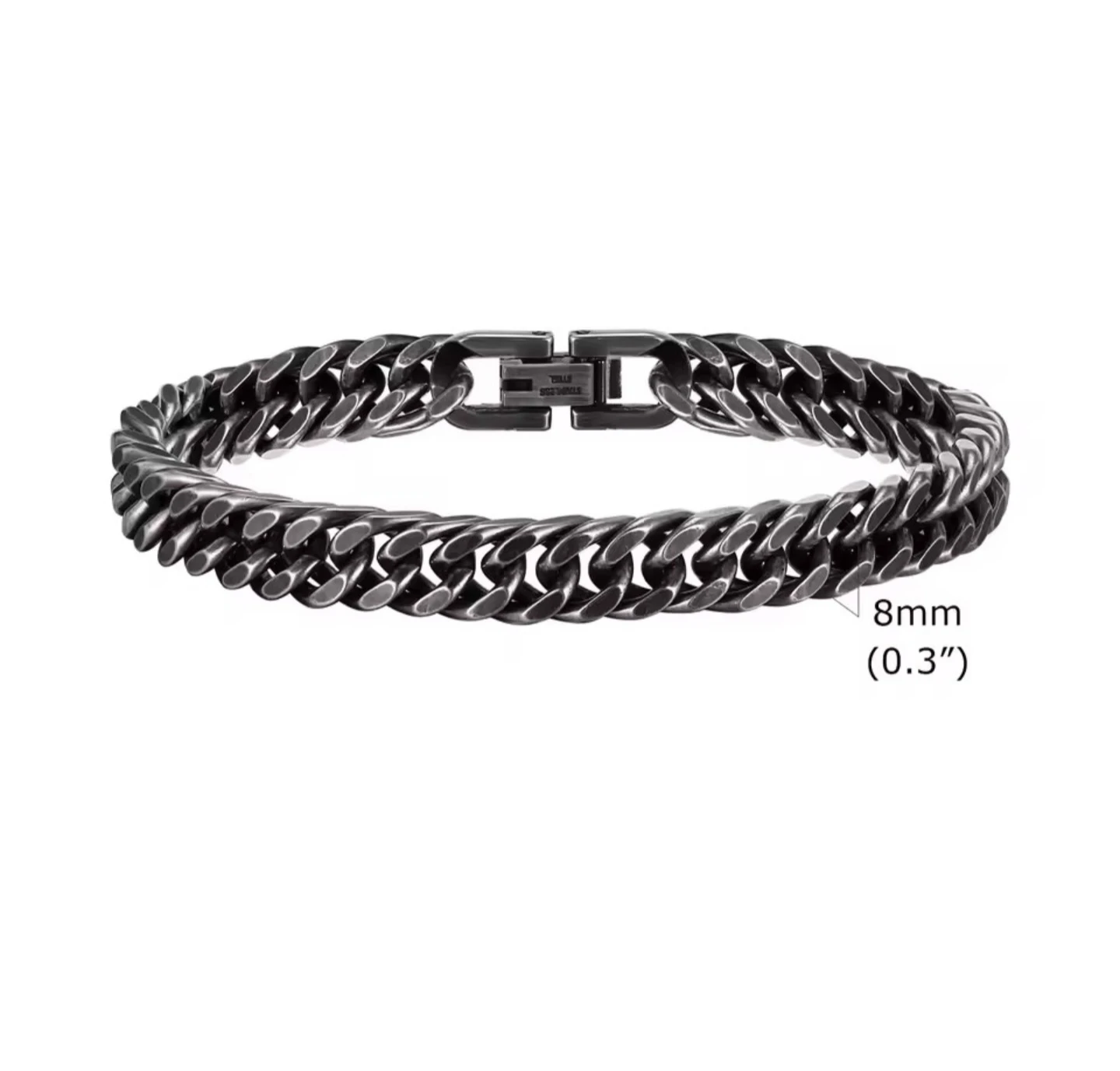 Gunmetal Tone Cuban Link Bracelet - photo 2
