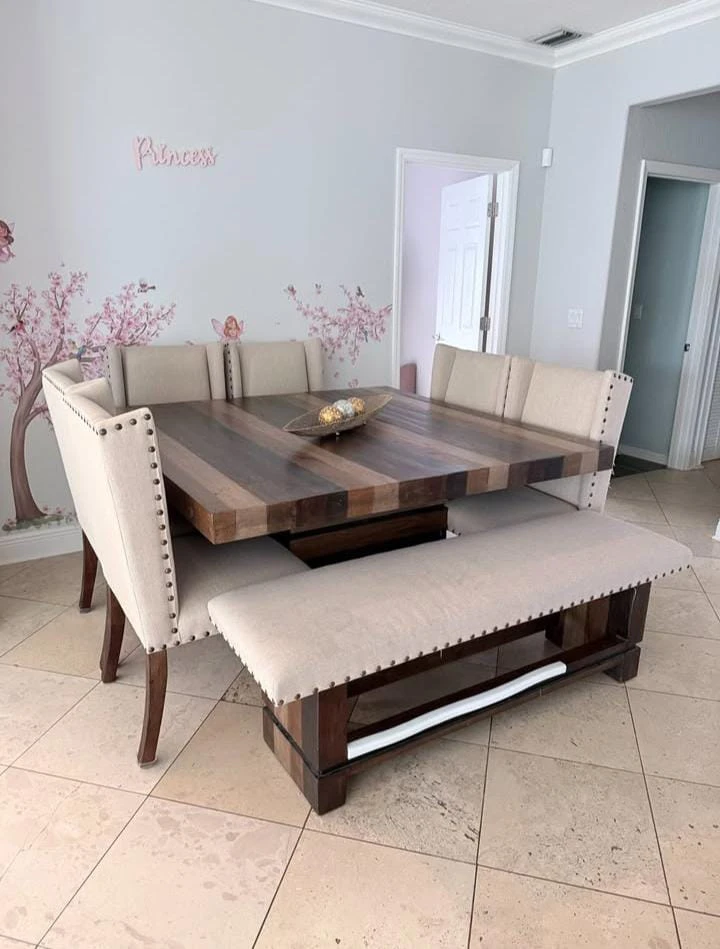 Upholstered Dining Chairs and Table - photo 5