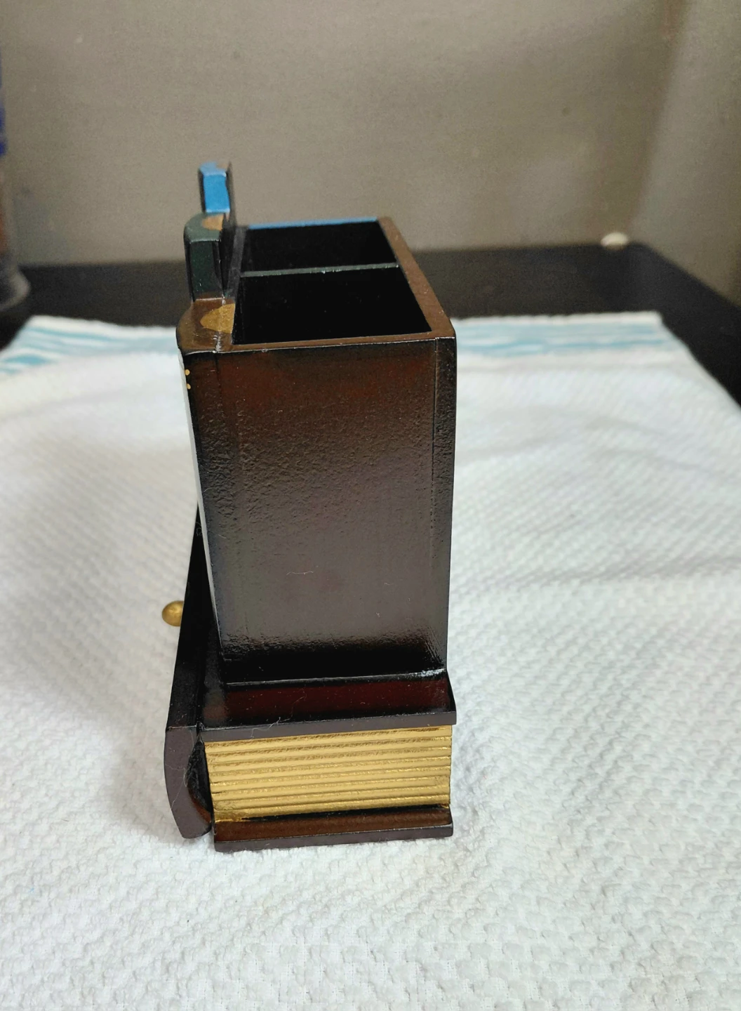Wooden Book-Style Desk Organizer with Drawer - photo 3