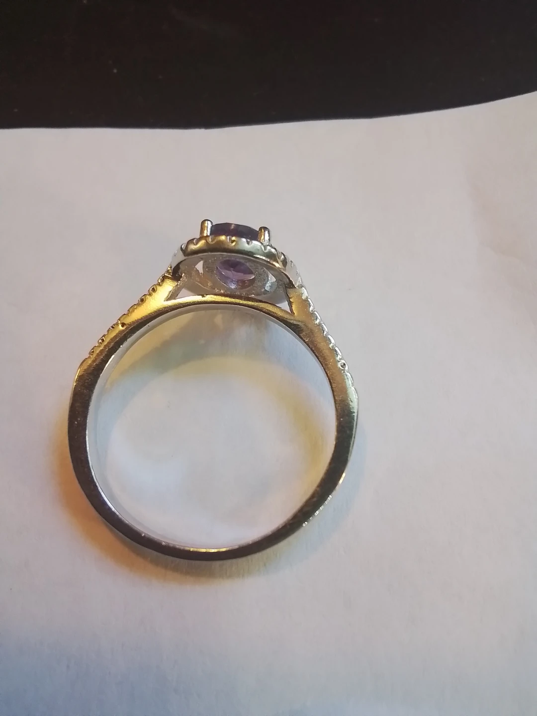 Oval Amethyst Ring with Halo - photo 2