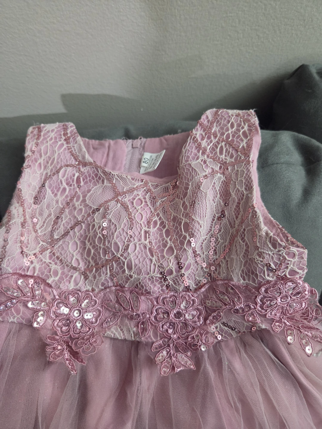 Pink Sequin Lace Dress with Bow - photo 3