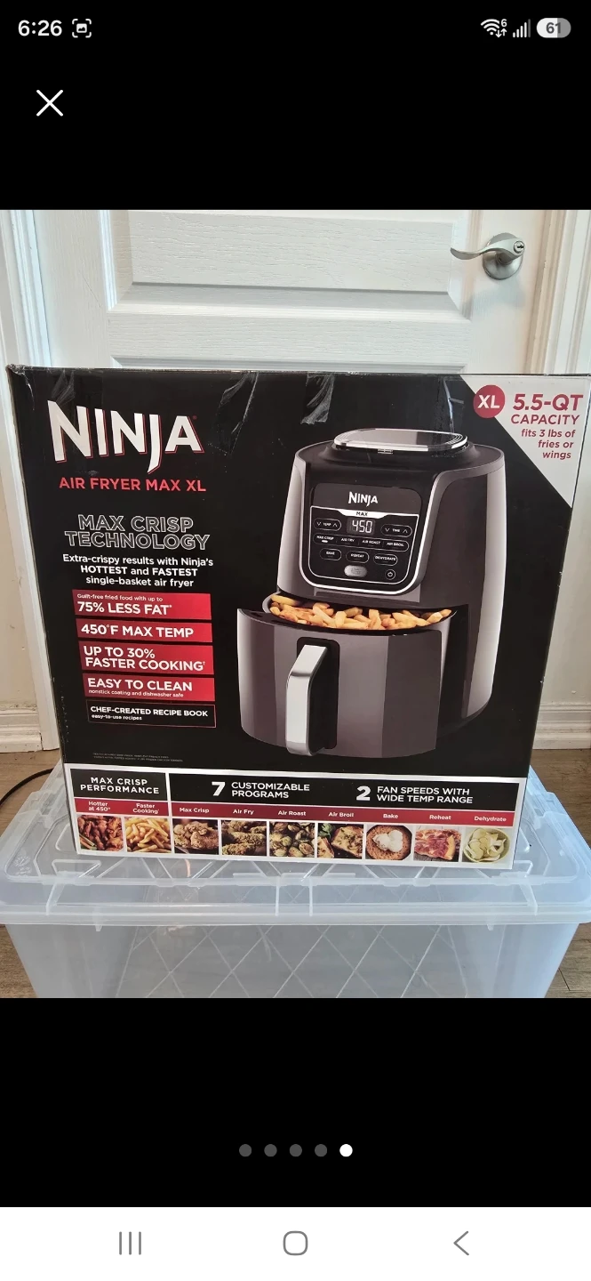 Ninja Air Fryer Max XL with box | 5.5-Qt | Model: AF161 - photo 4