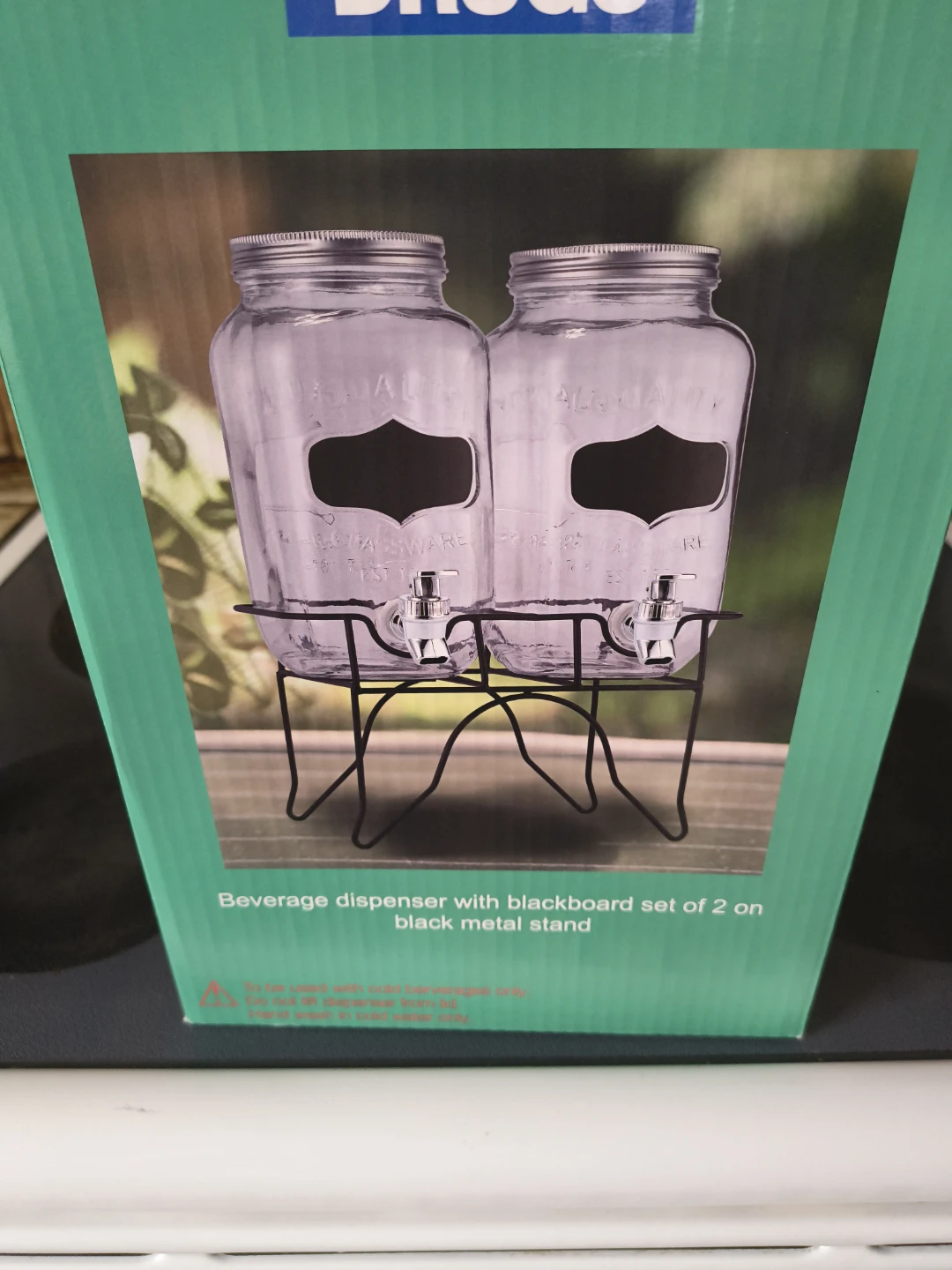 Beverage Dispenser Set of 2 with Black Metal Stand - photo 2