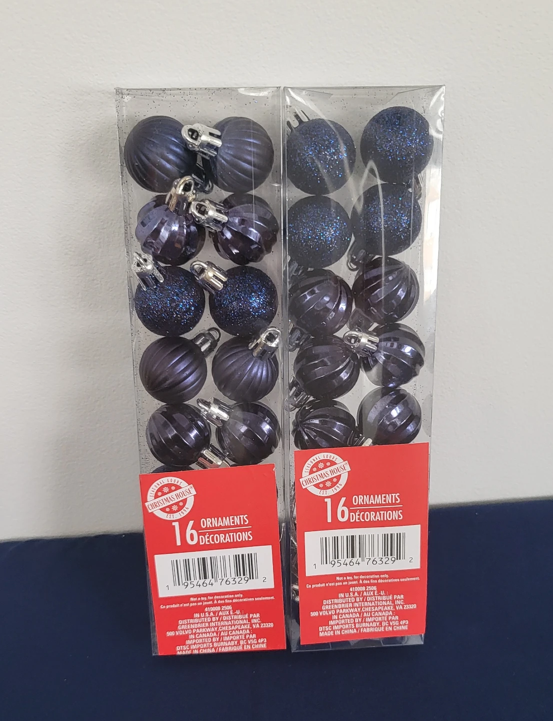 Shatterproof Blue Christmas Ornaments ( 32 pieces)
