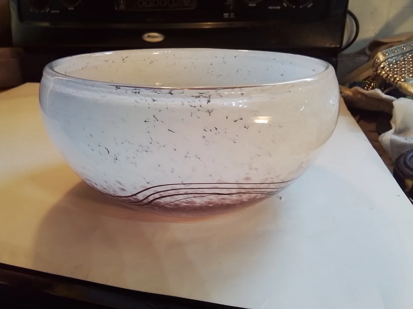 Vintage Mid-Century Modern Art Glass Centerpiece Bowl - photo 2