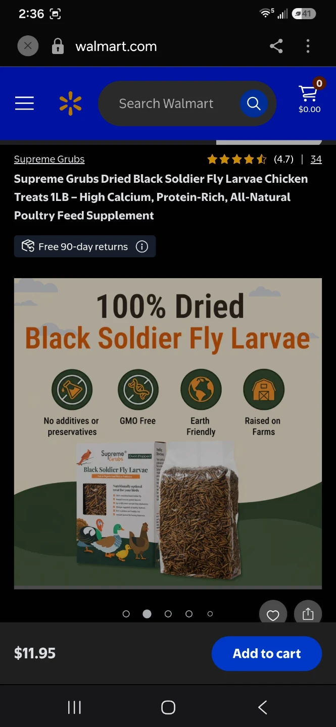 Supreme Grubs Dried Black Soldier Fly Larvae 1LB