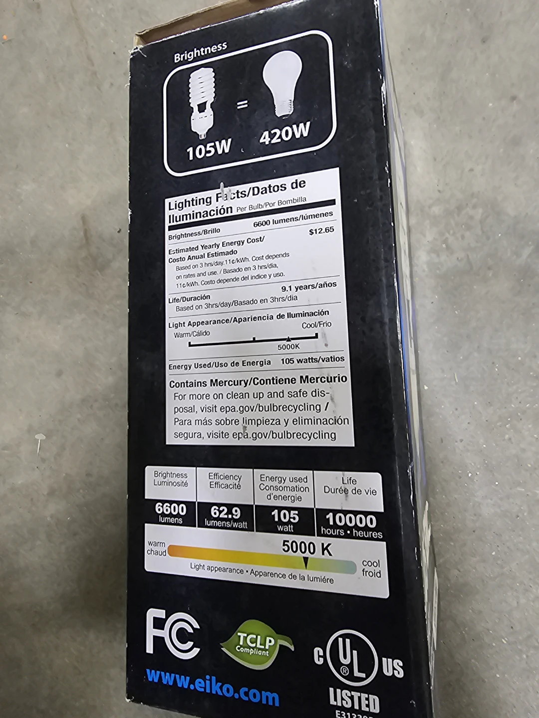 Eiko 105W Spiral CFL Light Bulb - photo 2