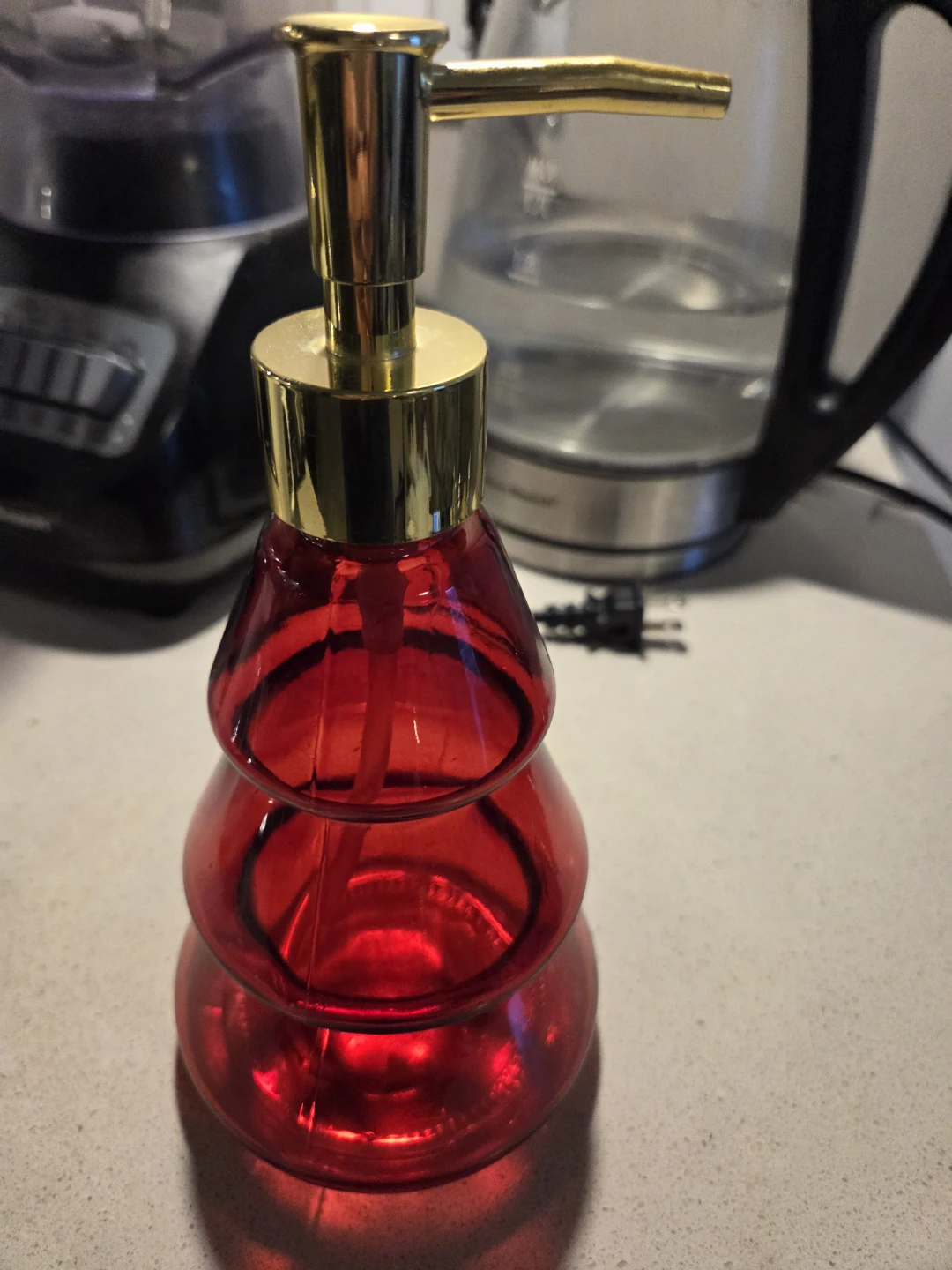 Red Christmas Tree Soap Dispenser - photo 3