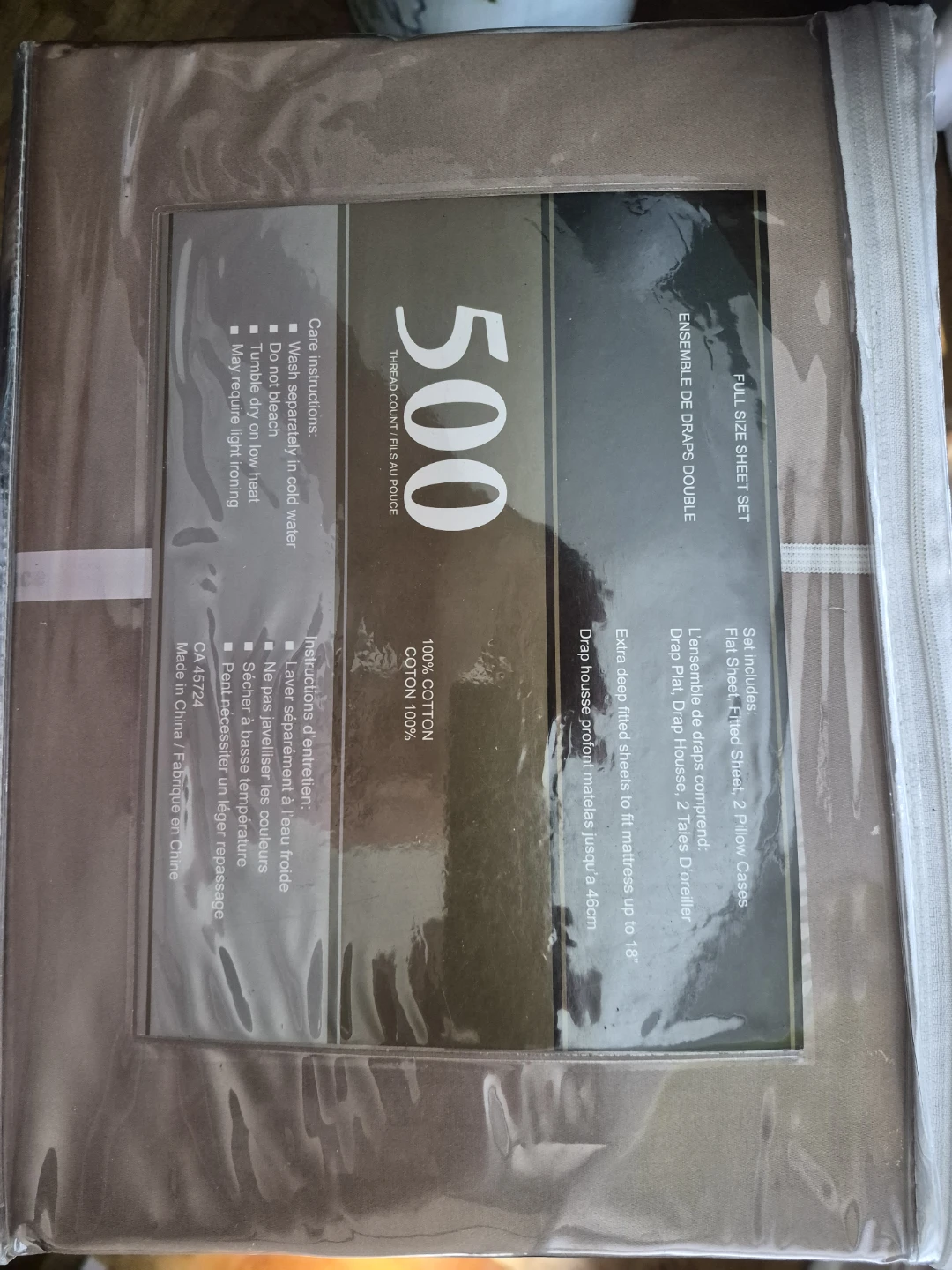 500 Thread Count Full Size Sheet Set