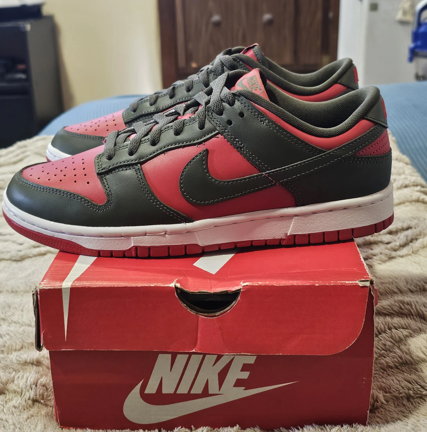 Nike Dunk Low Cargo Khaki Mystic Red - photo 4
