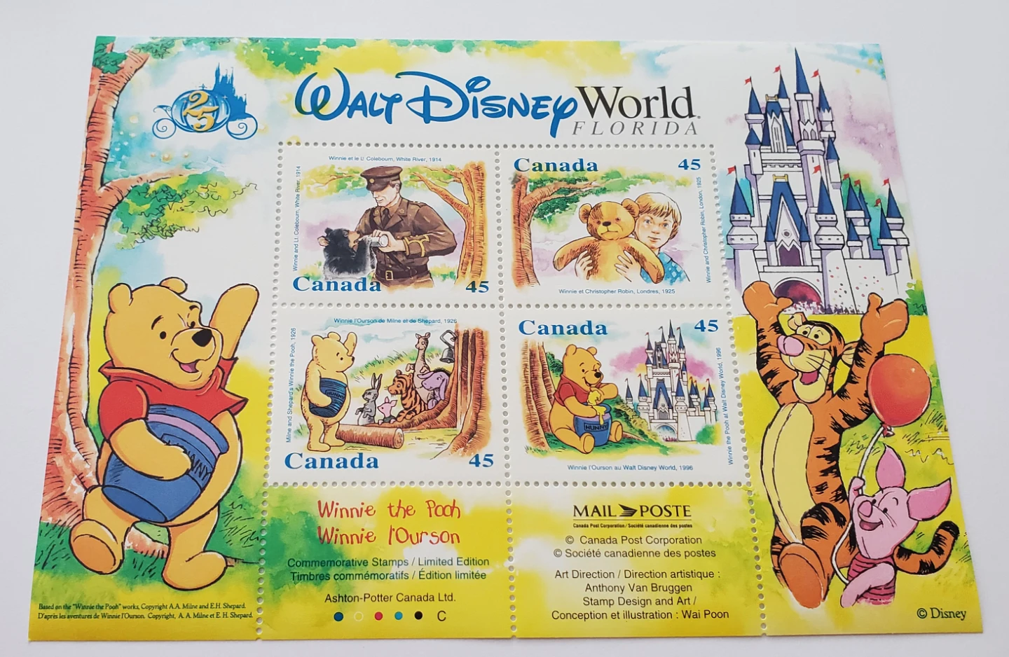 Walt Disney World Winnie the Pooh Commemorative Stamp Sheet
