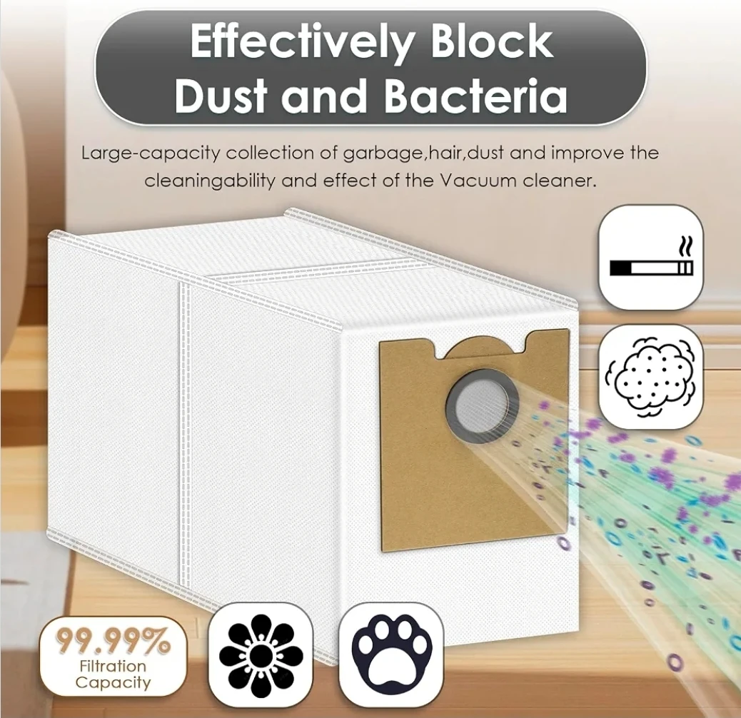10-Pack M2 Plus Robot Vacuum Replacement Dust Bags - photo 3