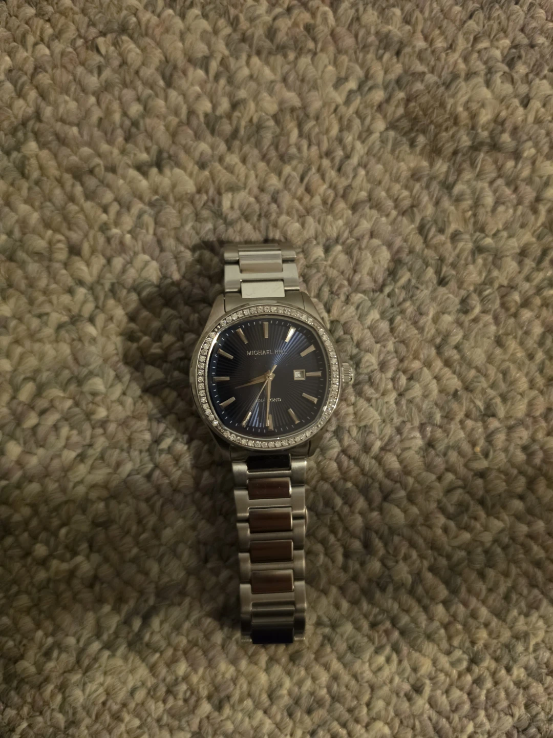 Michael Hill Stainless Steel Quartz Watch with Diamond Accents