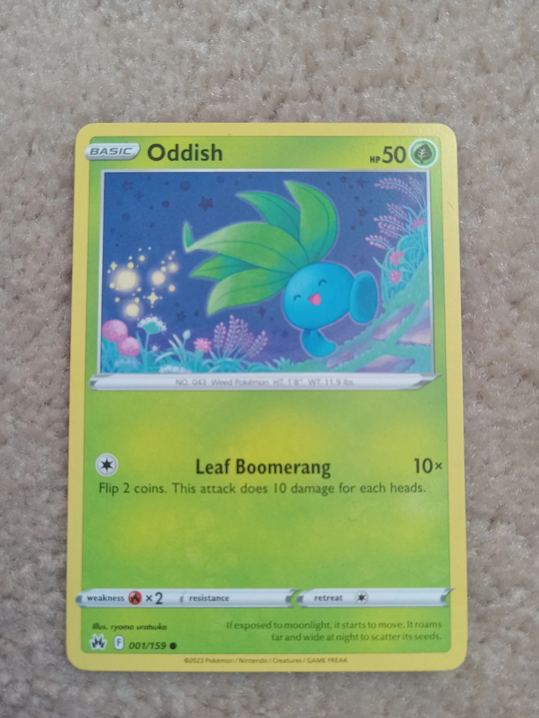 Oddish Pokemon Trading Card 001/159