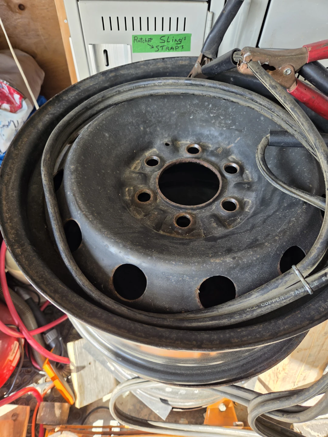 Set of 4 Black Steel Wheels