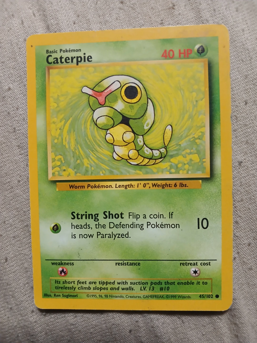 Caterpie 45/102 1999 Pokémon Card
