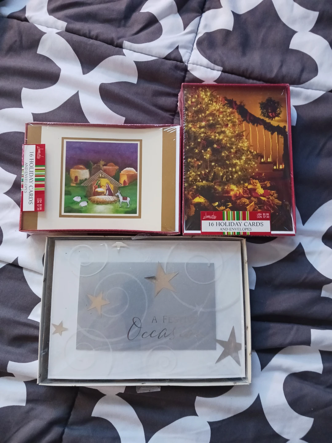 Set of 3 Holiday Greeting Card Boxes