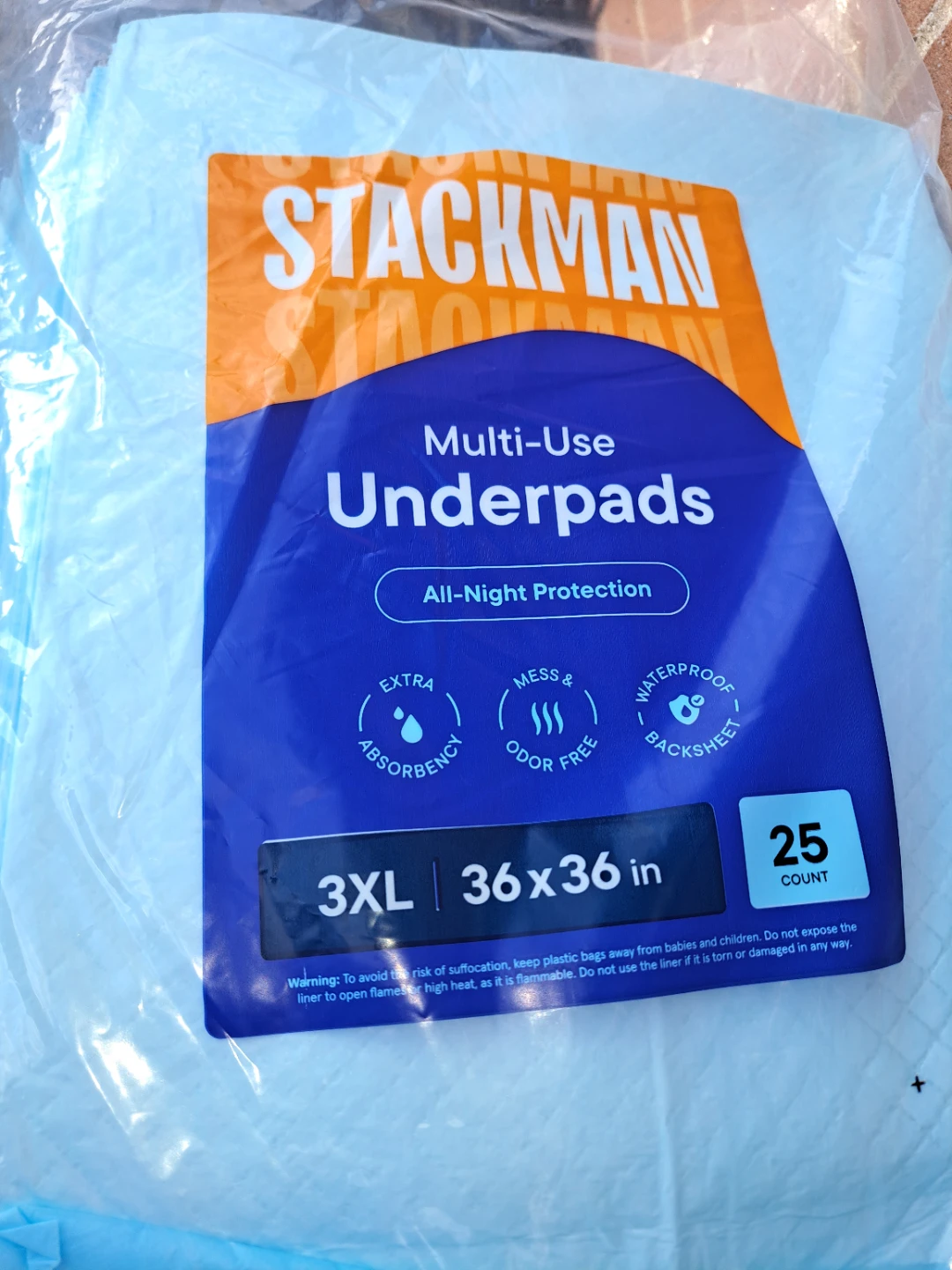 Adult under pads and diapers.