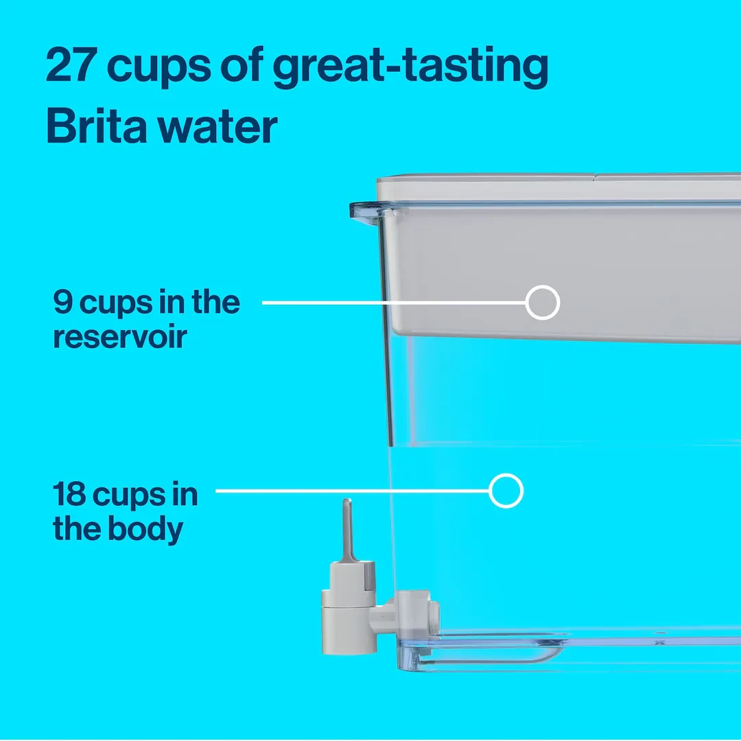 Brita Ultramax Water Filter Pitcher/Dispenser, 27-Cup, Grey - photo 4