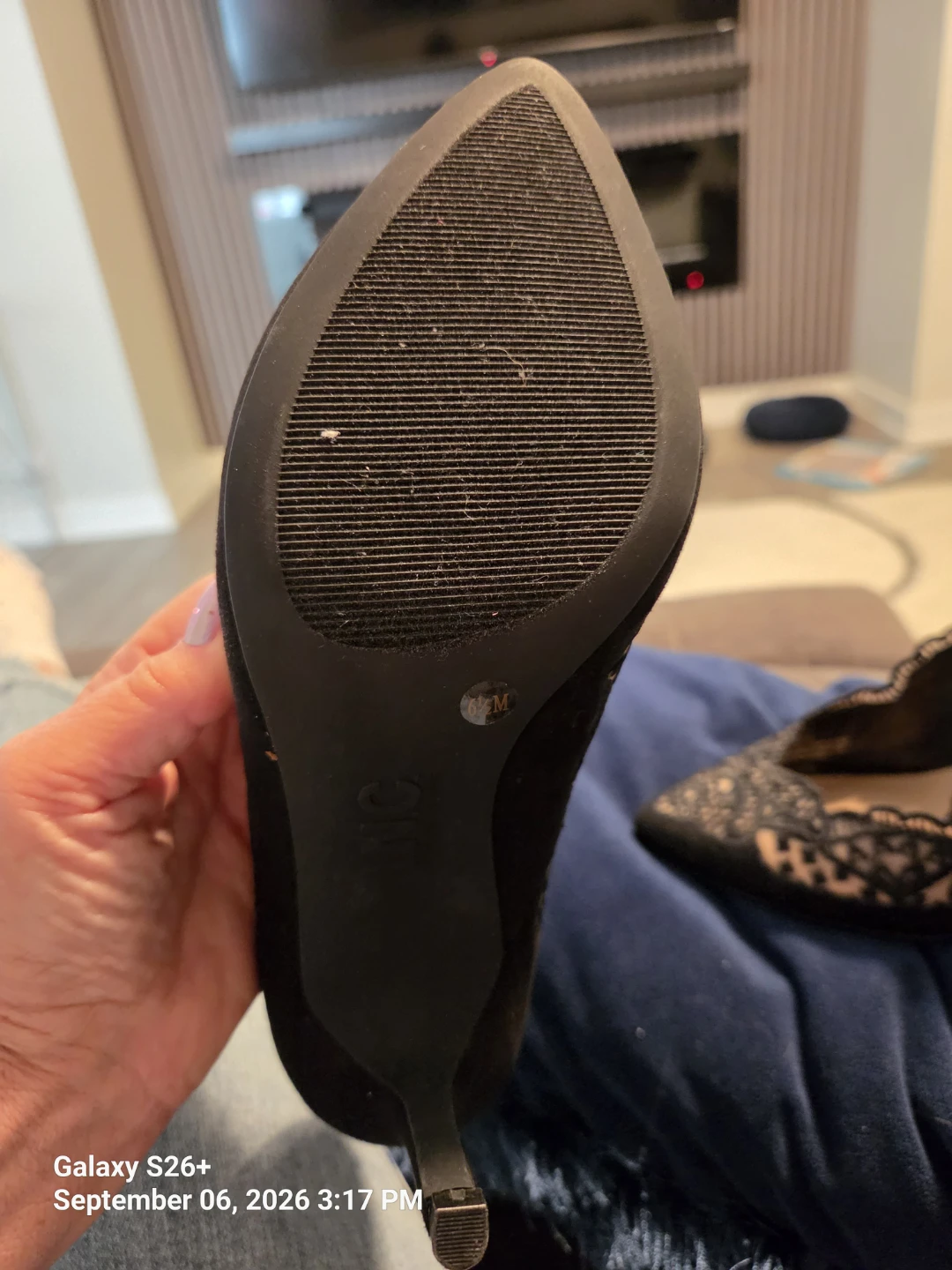 I.N.C. Black Lace Stiletto Pumps Size 6.5M - photo 4