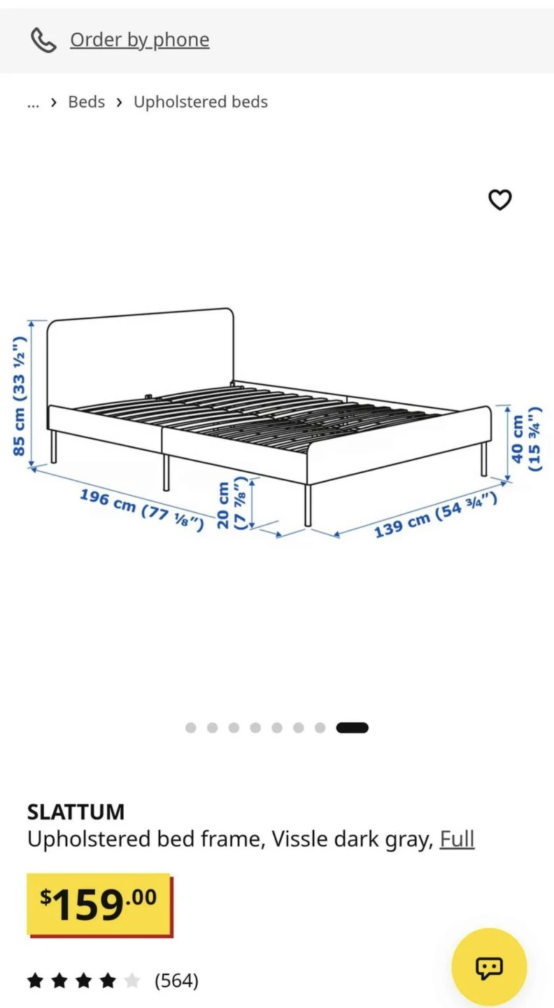 IKEA SLATTUM Full Size Upholstered Bed Frame - photo 3