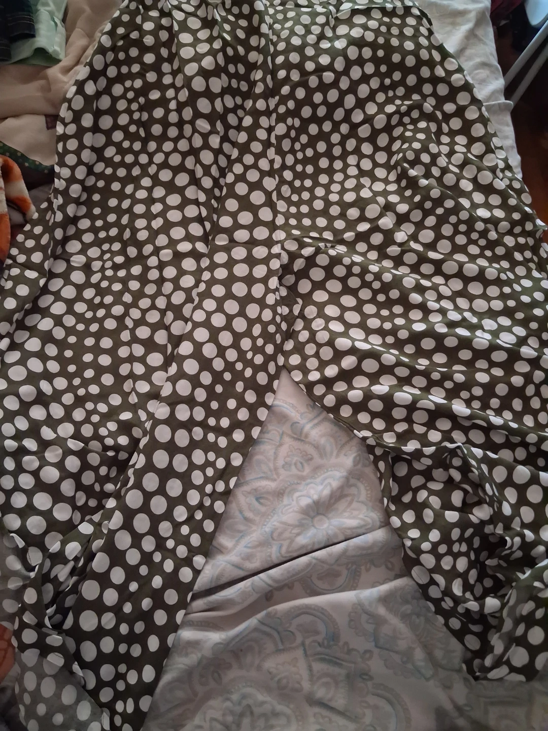 MSK Polka Dot Dress Green