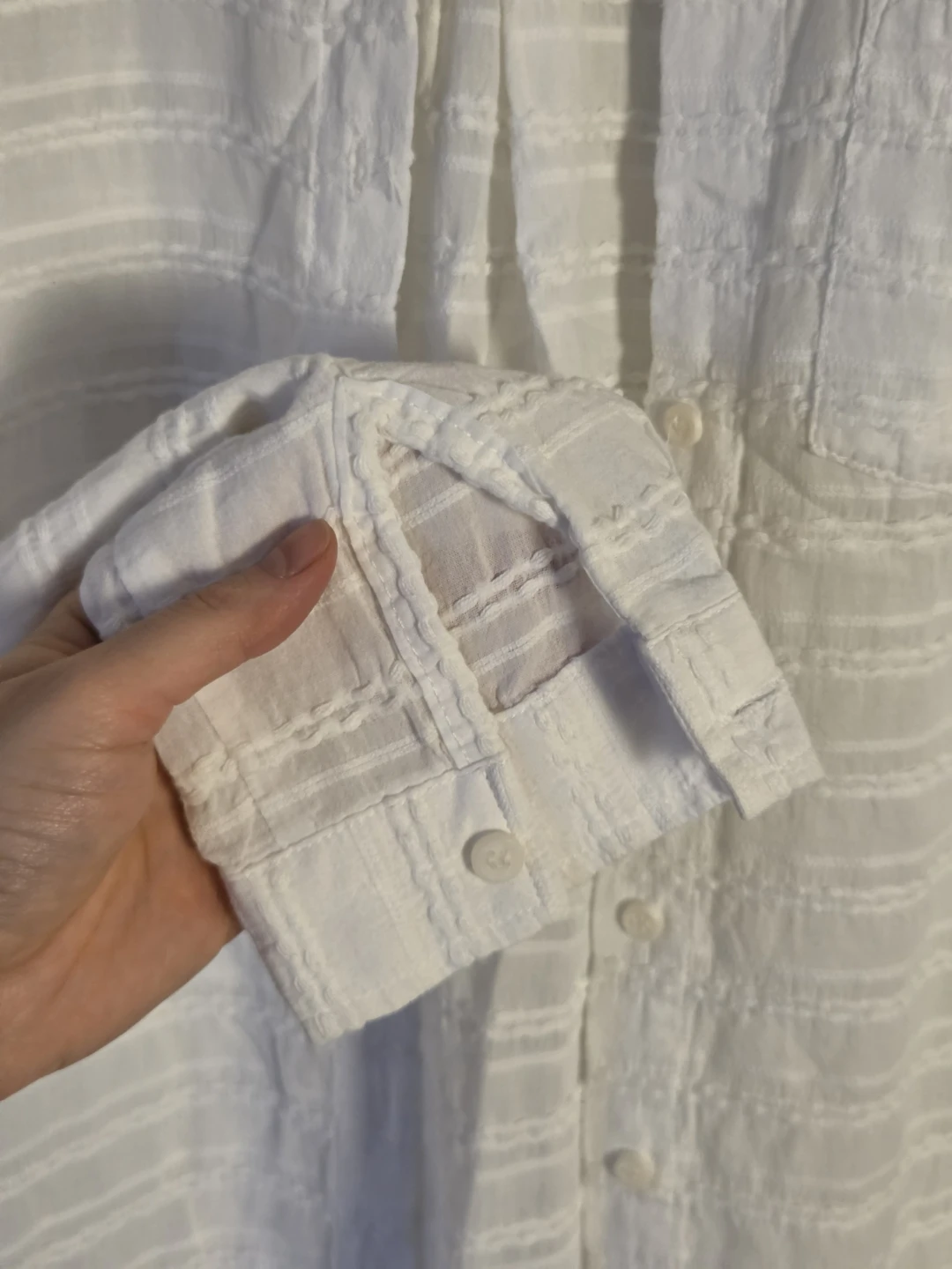 🏈 LCW Casual White Striped Button-Down Shirt XS 🏈 - photo 4
