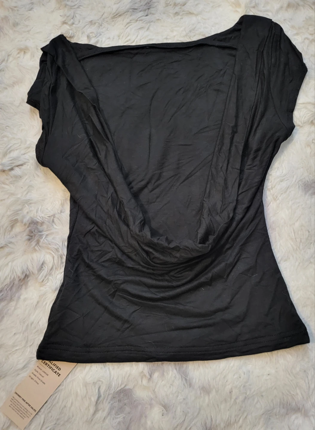 New XS  Black Open Cowl Back Top - photo 3