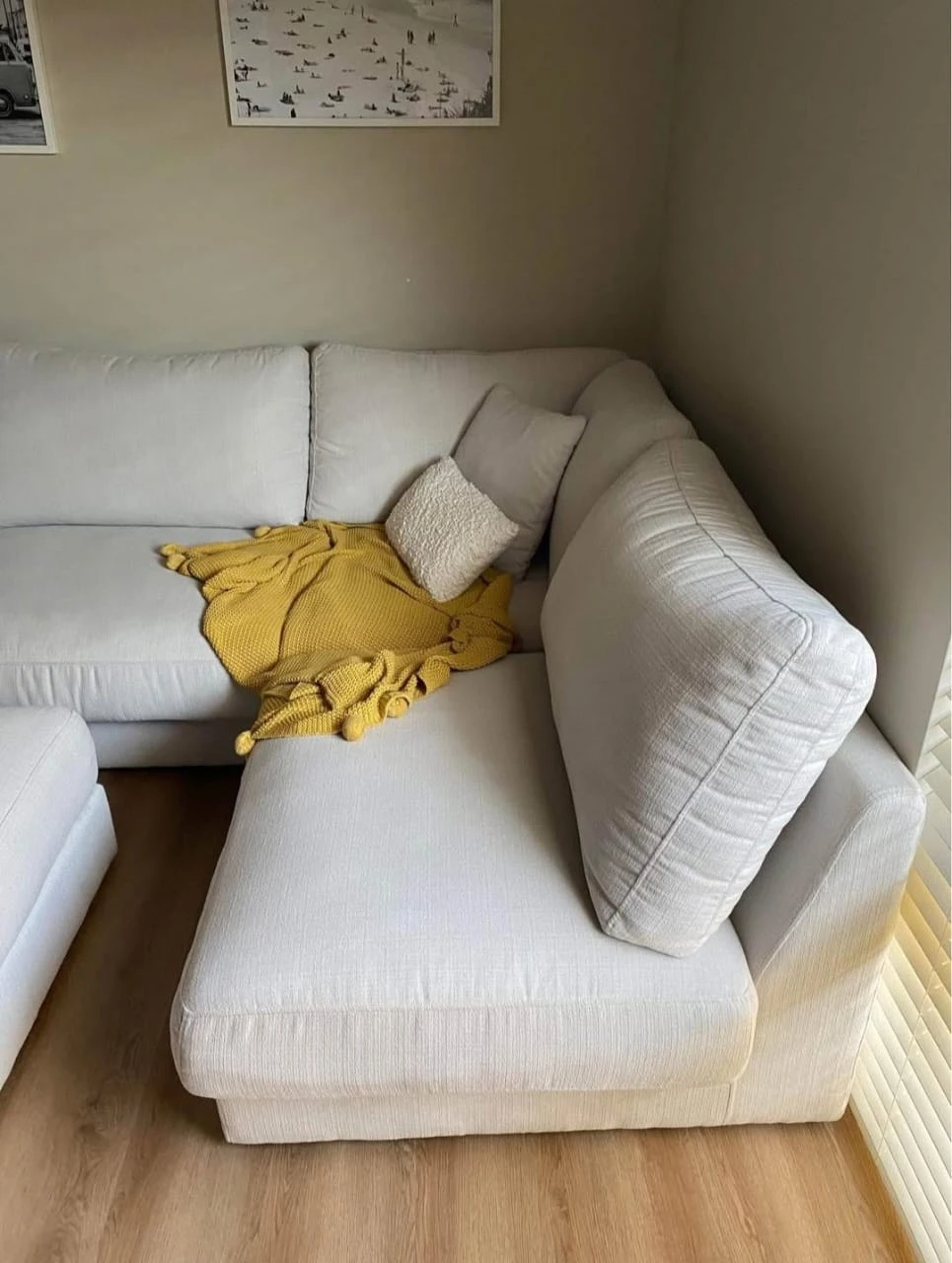 Beige Corner Lounge with Ottoman – 3m x 3m - photo 3