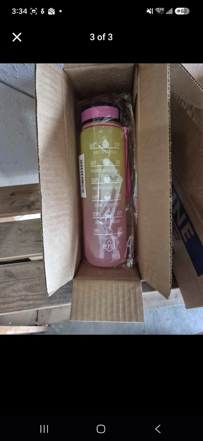 Water Bottle with Straw and Time Marker