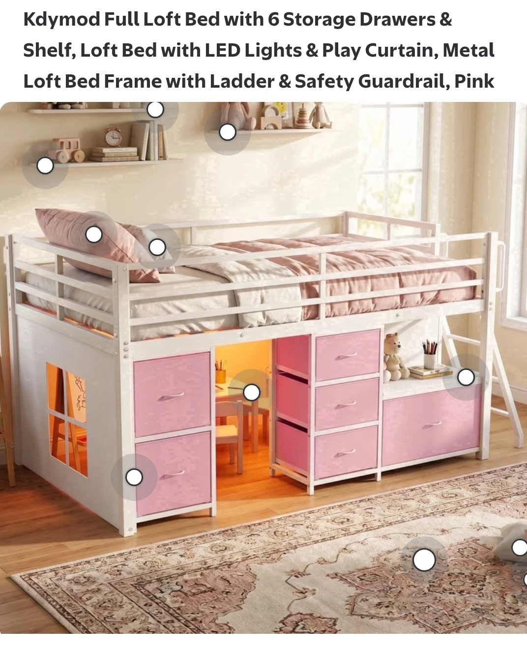White Full Size Loft Bed - photo 2