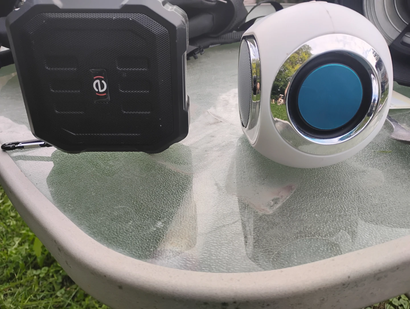 Escape Platinum and black rugged bluetooth speakers