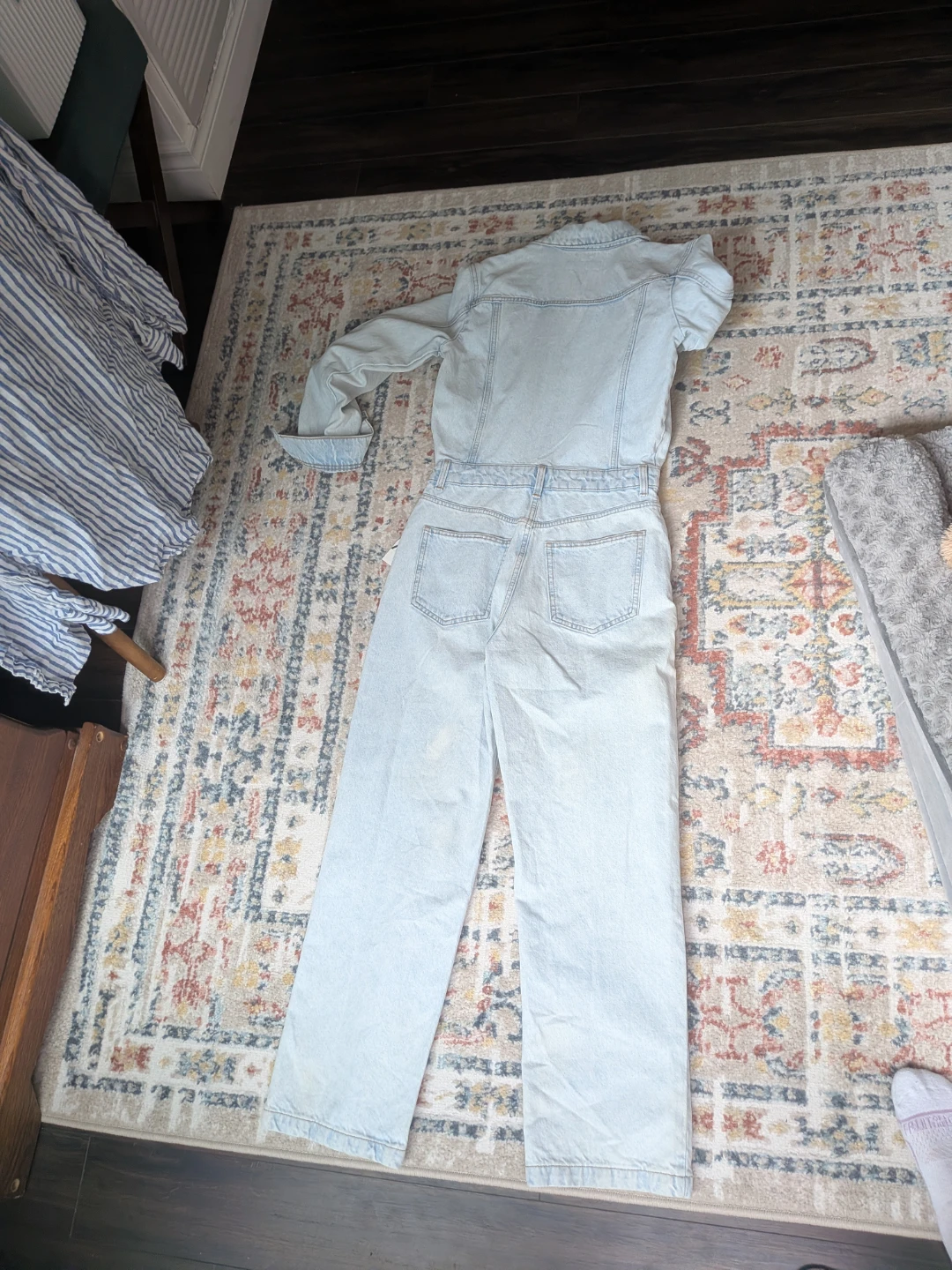 Zara Light Wash Denim Jumpsuit - photo 5