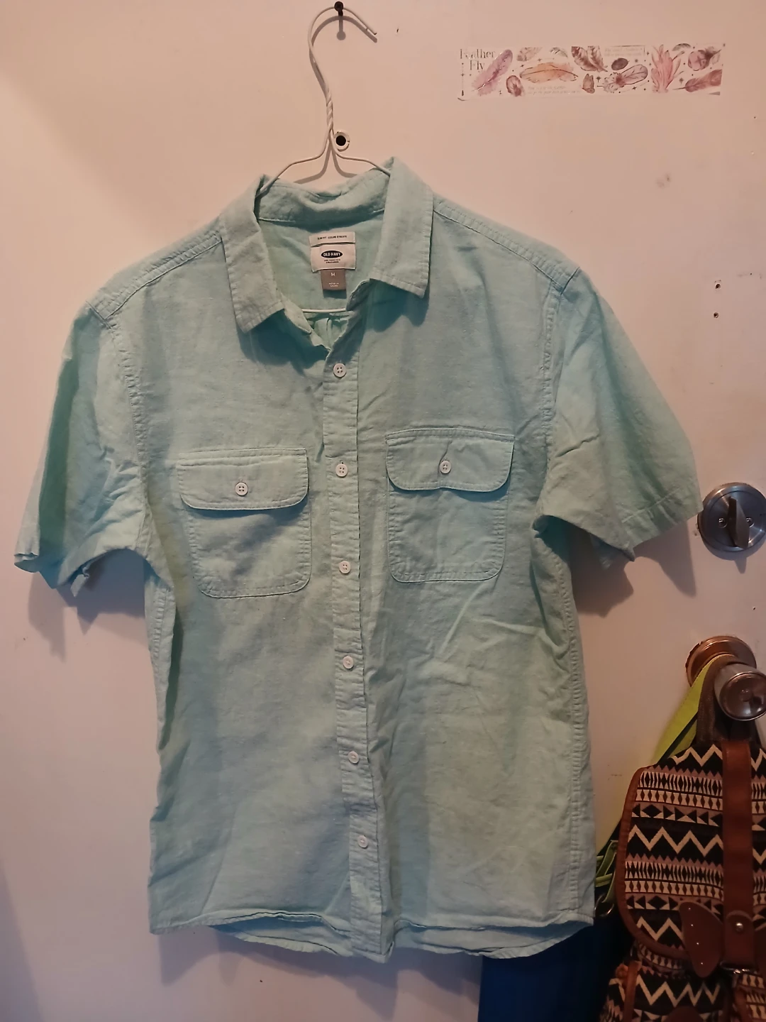 Old Navy Slim Fit Short Sleeve Button-Up Shirt - Size M