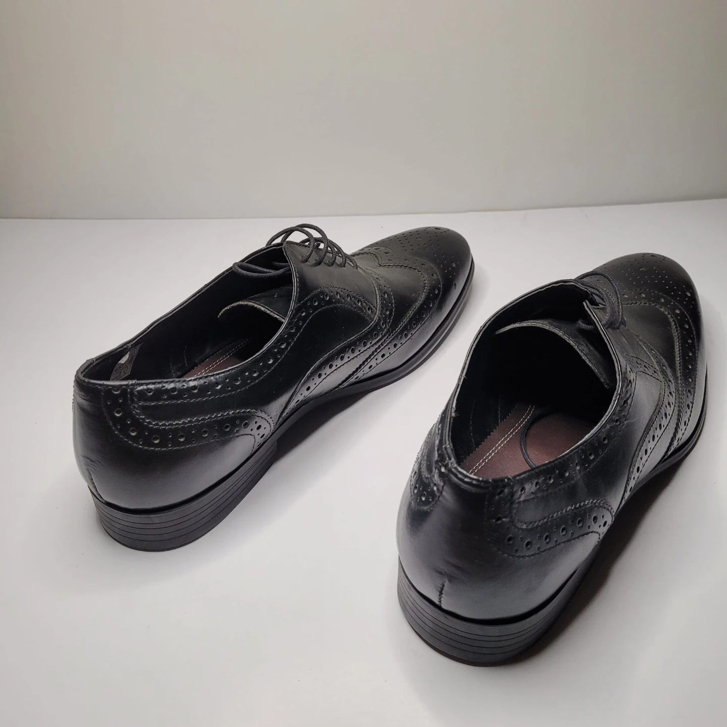 Topman Black Leather Brogue Shoes - photo 5